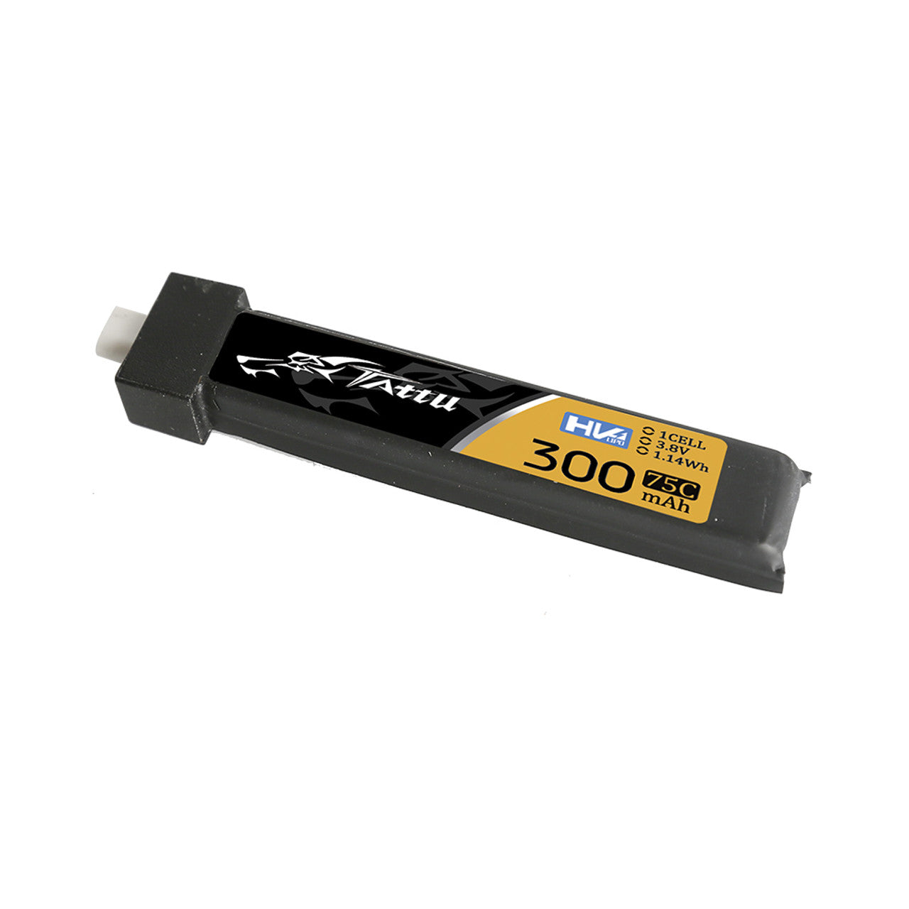Tattu 1S 300mAh 75C 3.8V High Voltage Lipo Battery Pack With BT 2.0 Plug (5pcs)