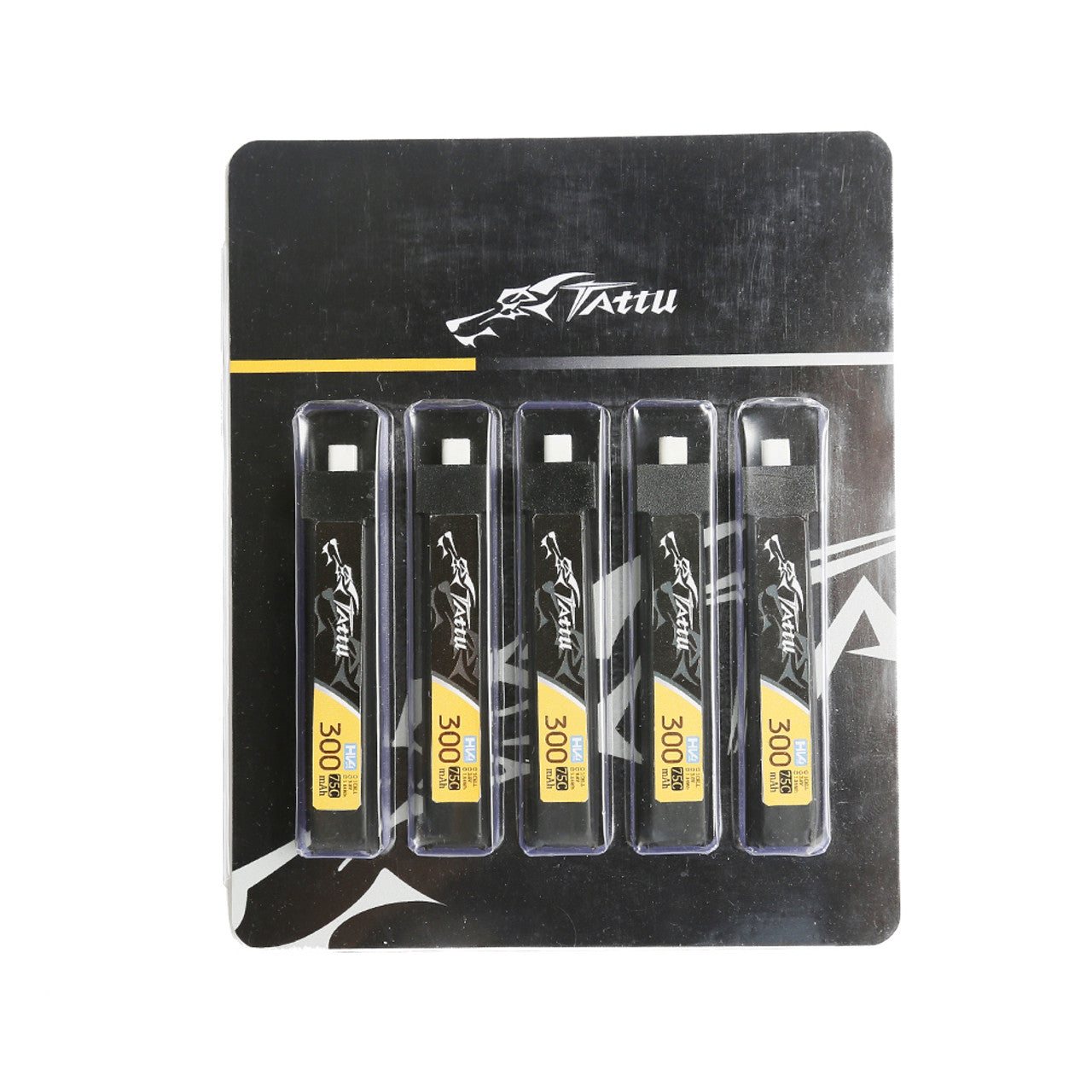 Tattu 1S 300mAh 75C 3.8V High Voltage Lipo Battery Pack With BT 2.0 Plug (5pcs)