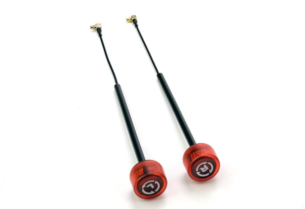 RUSHFPV Cherry 5.8GHz Antenna w/ Extended Length MMCX 90-Degree Angle Connector (2 Pack) - Choose Polarization
