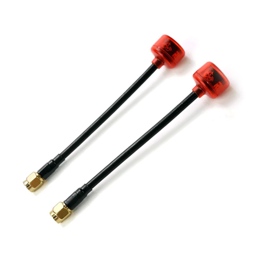 RUSHFPV Cherry 5.8GHz Antenna w/ Extended Length / SMA Straight Connector (2 Pack) - Choose Polarization
