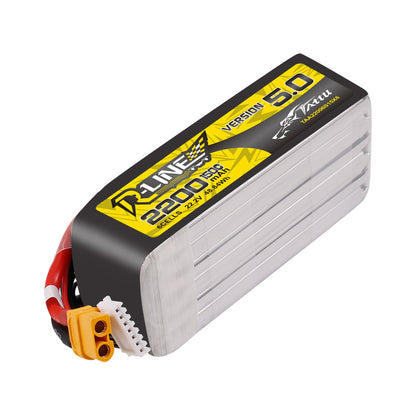 Tattu R-Line Version 5.0 2200mah 6S 150C 22.2V Lipo Battery Pack With XT60 Plug