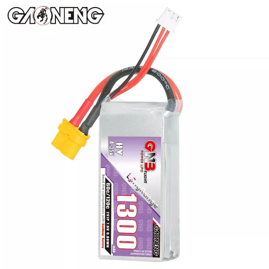 GNB 1300MAH 7.6V HV 2S 60C 120C HV XT60 LiPo Battery