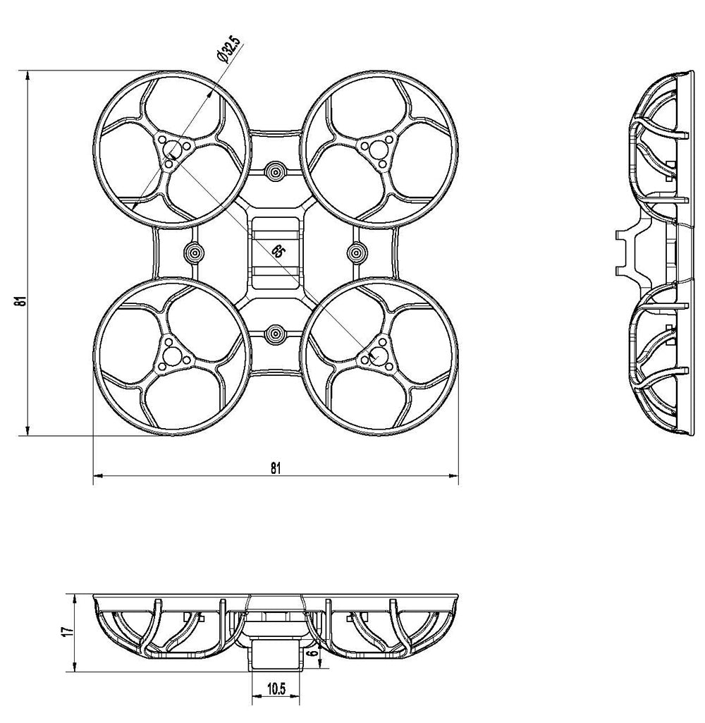 Mobula6 RACE HD frame 65mm ultra light - Transparent white