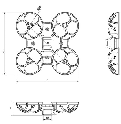 Mobula6 RACE HD frame 65mm ultra light - Transparent white