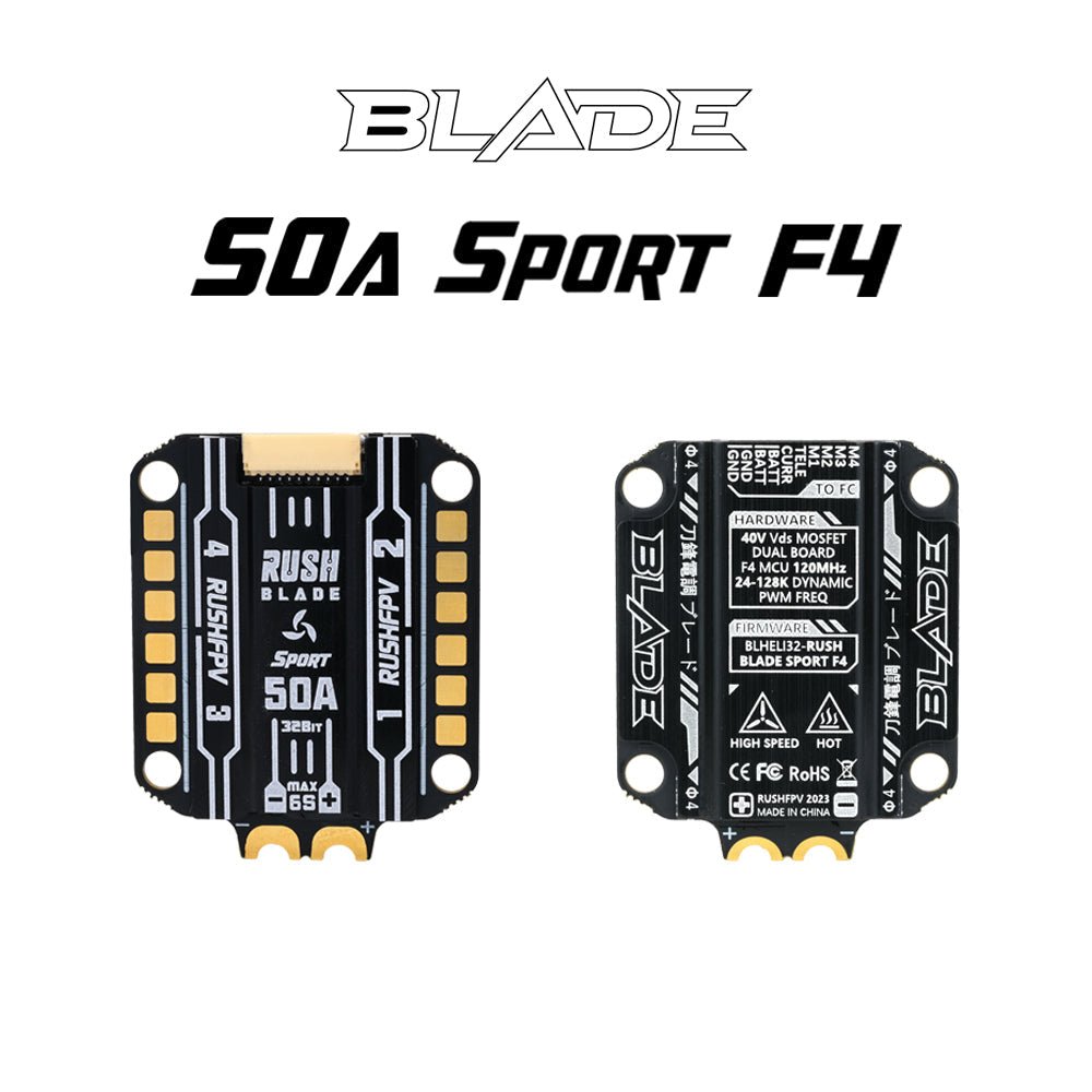 RUSHFPV Blade Sport 50A 30x30 F4 3-6S  4-in-1 24-128k ESC