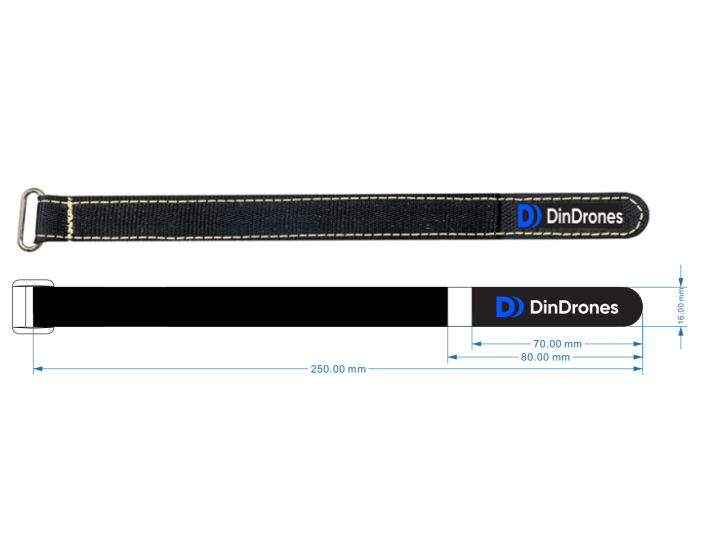DinDrones 250mm Full Kevlar Battery Strap with metal buckle